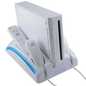  in 1 Wii Stand Battery Charger Fan Cooler Remote Nunchuk Stand (COOL 