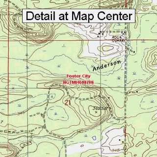   Topographic Quadrangle Map   Foster City, Michigan (Folded/Waterproof