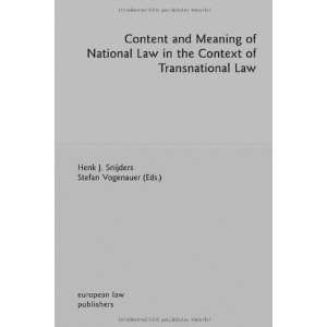 Content and Meaning of National Law in the Context of 