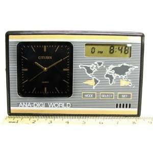  Citizen Dual Time Ana Digi Travel Alarm World Time Clock 