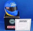   OF BLAINE JOHNSON SIMPSON MINI RACE HELMET 14 SCALE W/COA NEW IN BOX