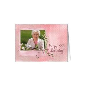  55th birthday, lily of the valley, photo card Card Toys & Games