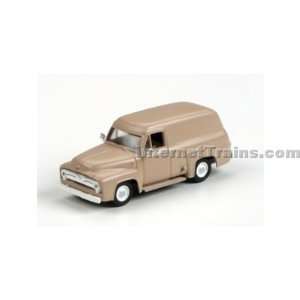   HO Scale Ready to Roll 1955 Ford F 100 Panel Truck   Tan Toys & Games