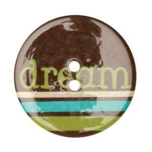  Novelty Button 1 3/8 Dream Brown By The Package Arts 