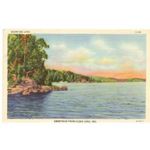   Vintage Postcard   Greetings from Clear Lake Indiana 