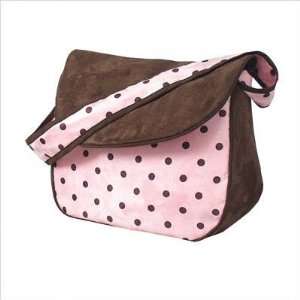  Hoohobbers Personalized Messenger Diaper Bag in Pink Dots 