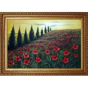  Alpine Flower Meadow Oil Painting, with Exquisite Dark 