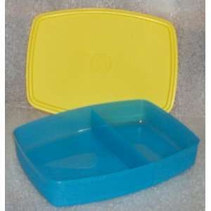  Tupperware Divided Dish, Packette Container, Aqua Blue and 