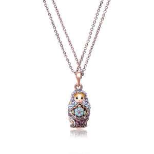  Mini Russian Figurines Swarovski Crystal Pendant Necklace 