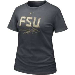   (FSU) Ladies Charcoal Frackle Blended T shirt