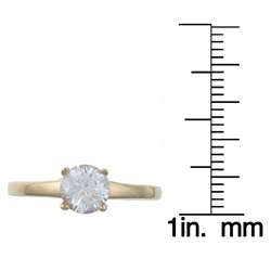   Gold 14k over Sterling Silver Cubic Zirconia Engagement style Ring