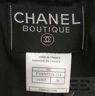 Chanel Boutique Black Wool Button Up Jacket 98C, Size 36  