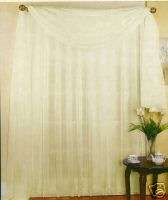 SHEER VOILE TAILORED CURTAINS 84 LONG IVORY BONE BEIGE  