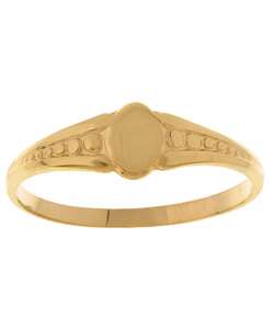 14k Yellow Gold Oval Polished Signet Ring (Size 4)  Overstock
