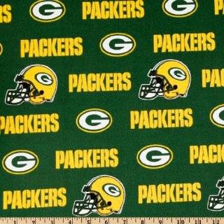 58 Wide NFL Cotton Broadcloth Green Bay Packers Green/Yellow Fabric 
