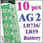 100 AG2 LR726 LR59 Alkaline Button Cell Battery Suncom  