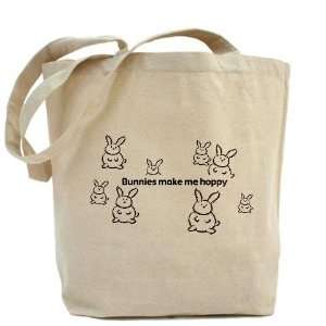  Bunnies Make Me Hoppy Cute Tote Bag by CafePress: Beauty