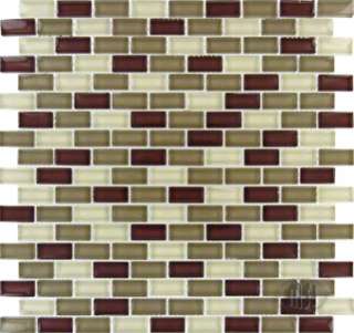 Sedona Blend Mini Brick 8mm Glass Mosaics Tiles  