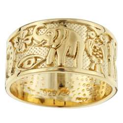Caribe 14k Gold over Sterling Silver Good Luck Band  