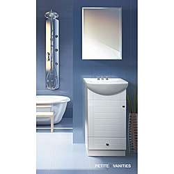 Petite 18 Inch Wood White Bathroom Vanity  