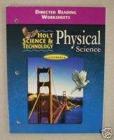 Holt PHYSICAL SCIENCE Worksheets 0030557046 NEW  