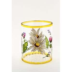   Daisy Crackle Glass Large Candle Jar Sleeve