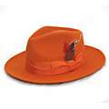 Ferrecci Mens Orange Wool Felt Banded Fedora Hat 