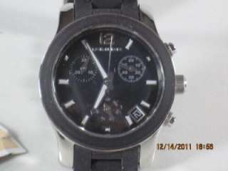   MK 5442 Womens Black Boyfriend Silicone Bracelet Chronograph Watch