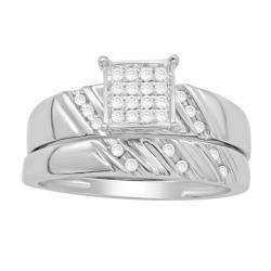 Sterling Silver 1/5ct TDW Diamond Bridal Ring Set (H I, I3 