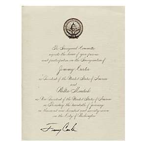  Carter Autographed / Signed Inauguration Letter Sports Collectibles