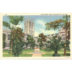 1930s Vintage Postcard Hutchinson Court University of Chicago Illinois