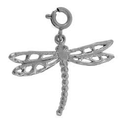 14k White Gold Dragonfly Charm  Overstock