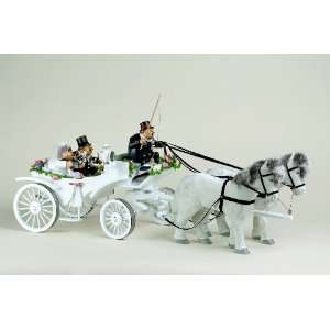 Horse Drawn Wedding Carriage with Bride, Groom & Driver Smokers 