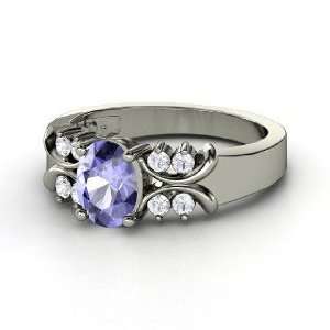 Gabrielle Ring, Oval Tanzanite Sterling Silver Ring with 