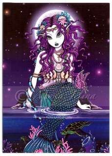 Mermaid Gothic Art GREETING CARD Siren Moon FAERIE Uxia  