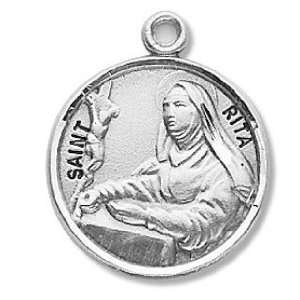 St. Rita   Sterling Silver Medal (18 Chain)