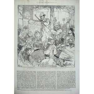 1877 French Elections Men Boulevard Montmartre Sketch 