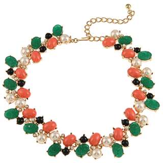 Kenneth Jay Lane Goldtone Multi colored Resin Necklace  