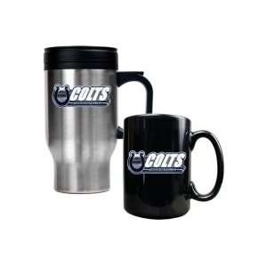  Indianapolis Colts Travel Mug and Ceramic Mug Set Sports 