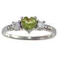 Sterling Silver Peridot Heart Ring Today 