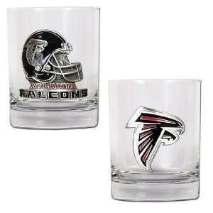 com Atlanta Falcons 2pc Rocks Glass Set   Primary Logo & Helmet Logo 