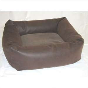 Dutchie Dog Bed in Armadillo Brown Faux Leather  Kitchen 