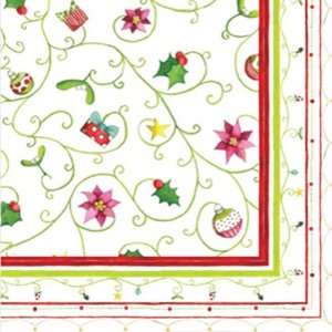 CR Gibson Christmas Swirls 3 Ply Paper Lunch Napkins, 20 Pack  
