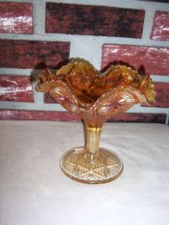 FENTON GLASS STAR COLLECTION STEMMED CANDY BOWL 6 1/2  