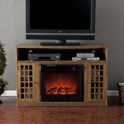 Grigsby Weathered Oak Media Console Fireplace  