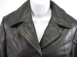 SALLY & JOHN NEW YORK Black Leather Jacket Coat Sz M  