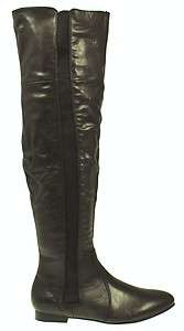 WOMANS KNEE HIGH FLAT WIDE CALF BLACK BOOTS UK SIZES 3 8  