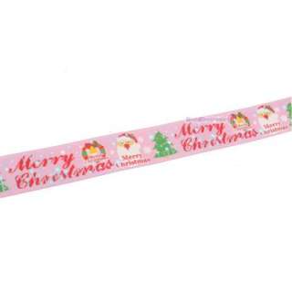 Christmas Tree Gift Snow Pink Grosgrain Ribbon 2YD  
