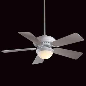 F563 SP WH Supra 44 Ceiling Fan With Light Kit White Finish w/ White 