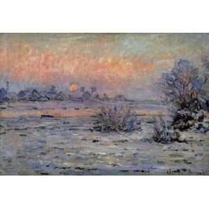  Claude Monet: Snowy Landscape at Sunset : Art Reproduction 